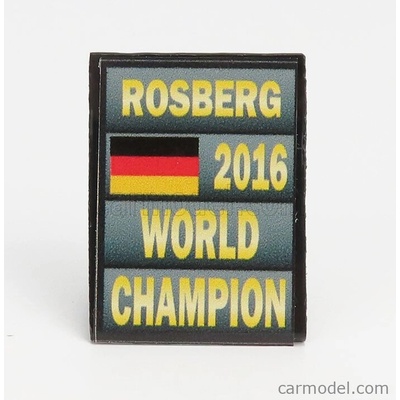 Cartrix Accessories F1 World Champion Plate Pit Board Mercedes Gp W07 Hybrid Amg Petronas N 6 Season 2016 Nico Rosberg Šedá Černá Žlutá 1:43