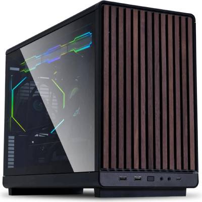Lian Li A3 TG Wood Edition black