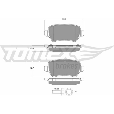 Sada brzdových platničiek kotúčovej brzdy TOMEX Brakes TX 12-971