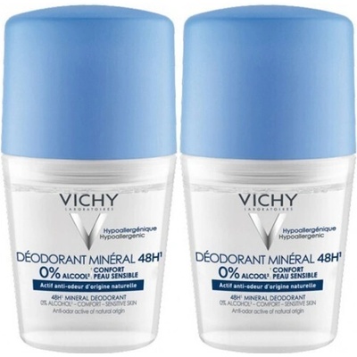 Vichy Minerální kuličkový deodorant (Mineral Deodorant) 2 x 50 ml