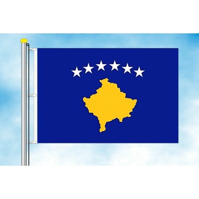 LIBEA, s.r.o. Vlajka Kosova Rozměr: 30×45 cm, Uchycení: Karabiny na stožár
