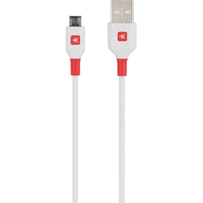 Кабел Skross, micro-USB - USB-A 2.0 мъжко, 1.2м, Бял (SKCA0001A-M120CN)