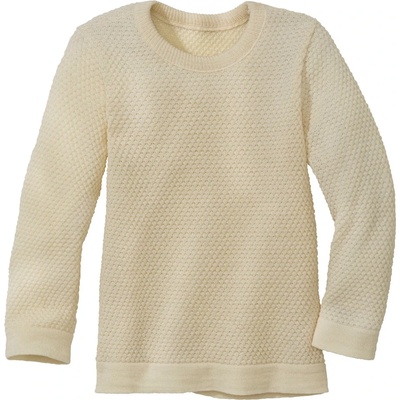 disana Детски вълнен пуловер disana Kid's Wabenstrick-Pullover Wool jumper - Natur Waben - размер 86/92 (EU) (704-2813-0611)