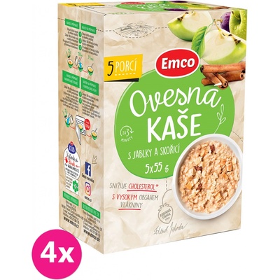 Emco Ovesná kaše s jablky a skořicí 5 x 55 g – Zboží Dáma