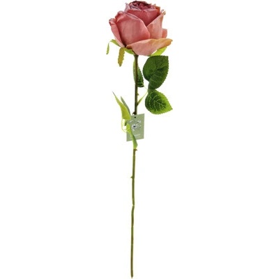 Umelý kvet ruža 44 cm ružová