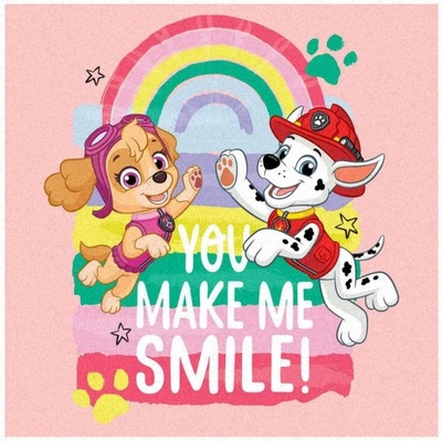 Setino dievčenský uterák na tvár Tlapková patrola You make me smile! 100% bavlna 35 x 35 cm