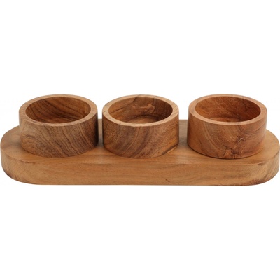 Home Styling Collection Servírovací set na občerstvení akátové dřevo 28x10x6 cm