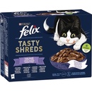 Krmivo pro kočky Felix Tasty Shreds s hovězím kuřetem lososem tuňákem ve šťávě 12 x 80 g