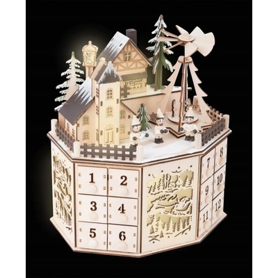 Adventný kalendár Small Foot Pyramída LED drevená