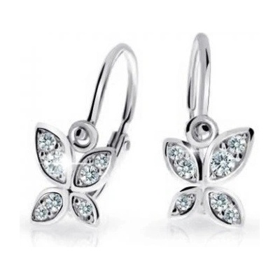 Cutie Jewellery Detské náušnice z bieleho zlata Motýlikovia C2259-10-X-2 biela