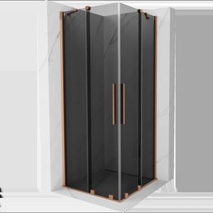 Mexen Velar Duo плъзгаща се душ кабина 80 x 80 см, графит, четкована мед - 871-080-080-42-65 (871-080-080-42-65)