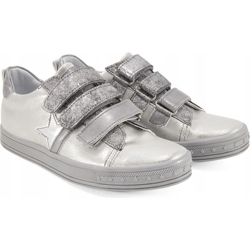 Kornecki 6285 dívčí polobotky kotníkové grafit stříbrná