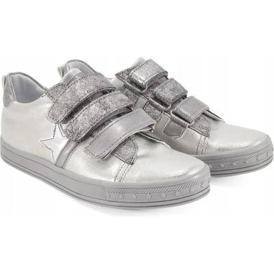 Kornecki 6285 dívčí polobotky kotníkové grafit stříbrná