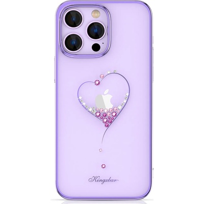 Kingxbar Wish Series silikonové pouzdro s original Swarovski crystals na iPhone 14 PLUS 6.7" Purple