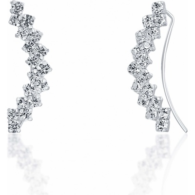 JwL Luxury Pearls Pozdĺžne náušnice s kryštálmi JL0689