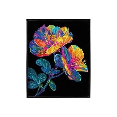Diamond Dotz adults flocked neon floral