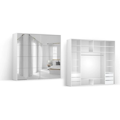 BRW Гардероб FLEX бял мат / гланц - 261*66*240 (07/240-66-240/white-glanc/flex/brw / 08/240-66-240/white-mat/flex/brw)