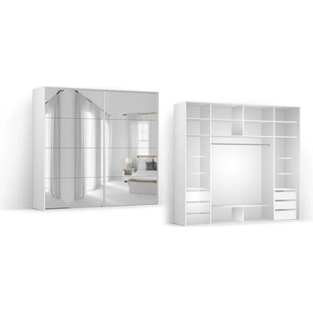 BRW Гардероб FLEX бял мат / гланц - 261*66*240 (07/240-66-240/white-glanc/flex/brw / 08/240-66-240/white-mat/flex/brw)