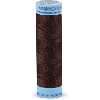 Bavlnené nite 100 m etiketné č. 50 Triana Amann Farba: 1382 Chocolate Brown