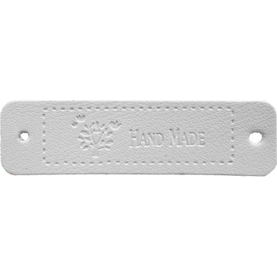 Pro Háčkování Hand Made koženková cedulka bílá se stromem
