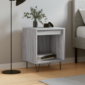 vidaXL Нощно шкафче сив сонома 40x35x50 см инженерно дърво (830728)