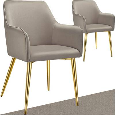 Tectake 405475 Avane sametový vzhled polstrované taupe 2 ks