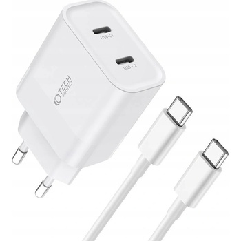 Nabíjačka 2-Port C20W PD20W + USB-C Kábel Tech-Protect Biely