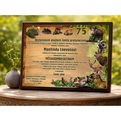 Cedulky sport hobby Dárek pro myslivce_muže_75 30x23 – Zboží Dáma