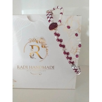 Image 1 of Radi handmade Официална диадема с винени и розови кристали (426)