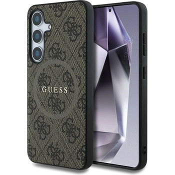 GUESS Калъф Guess Leather 4G Colored Ring Classic Logo MagSafe Samsung Galaxy S25 кафяв (3666339449506)
