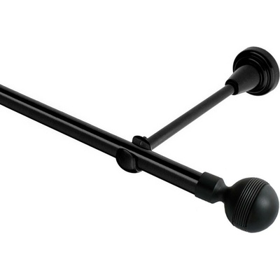OK-GarnýžeCZ Garnýž kovová jednořadá 19mm Gabi černá 450 cm do stěny / na tunýlek - bez kroužků