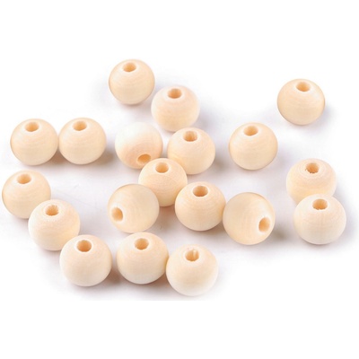 Stoklasa Dřevěné korálky nelakované Ø10 mm Balení: 20 g, Varianta: přírodní sv. přírodní sv.
