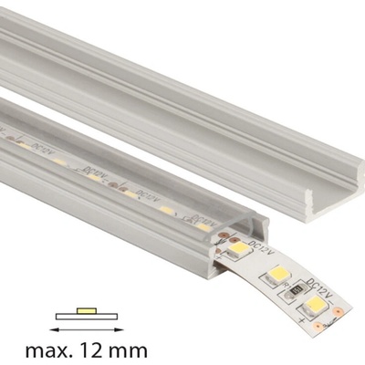 ML-761.023.02.2 Přisazený hliníkový profil PH, 17x8 mm, včetně čirého difuzoru, 2 m