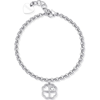 S´Agapö Půvabný ocelový náramek Čtyřlístek Lucky Light SKT45