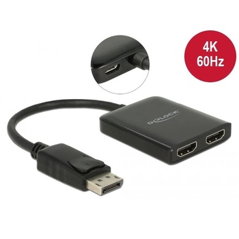 Delock DisplayPort 1.4 elosztó 1 x DisplayPort > 2 x HDMI MST (87769) (DE87769) (DE87769)