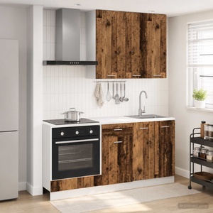 vidaXL Кухненски единица LYON 5 бр. Старо дърво Инженерна дървесина (3438225)