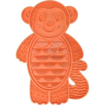 Flamingo силиконова Lick pad за кучета и котки - оранжева маймуна 1 бр