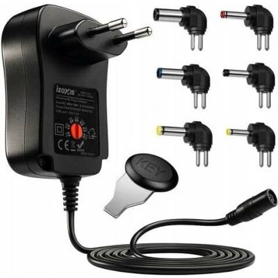Univerzální napájecí adaptér Izoxis 30W, nastavitelný, 6 koncovek, USB