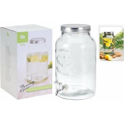 EXCELLENT Láhev 5500 ml skleněná s kohoutkem