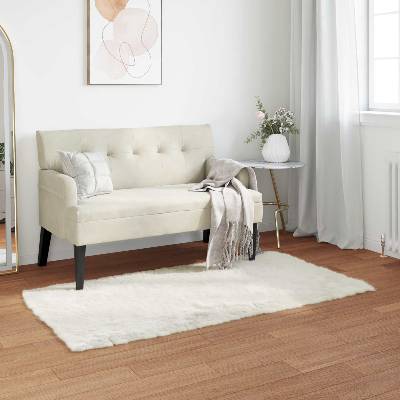 vidaXL Изкуствена овча килим TAFALLA Бяло 80 x 150 cm Полиестер (42021456)