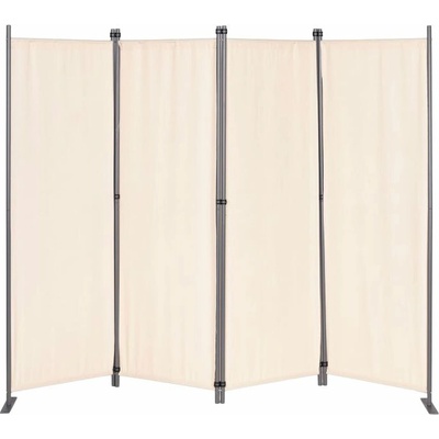 MultiGarden AW-022/4TLG Skládací zahradní a pokojový paraván 4dílný 167 × 216 cm béžový