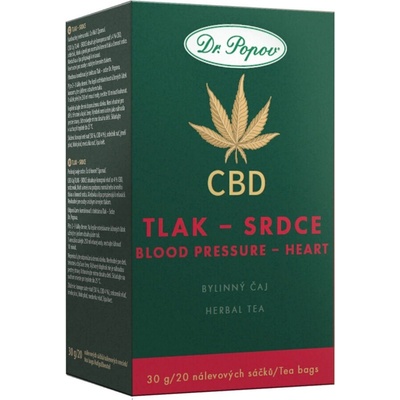 Dr. Popov Konopný čaj s CBD Tlak srdce 30 g