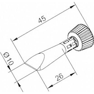 Ersa 0102CDLF100C/SB pájecí hrot dlátový Velikost hrotů 10 mm Délka hrotů 45 mm Obsah 1 ks