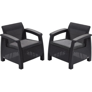 Allibert Corfu Duo grafit / šedá 2 ks