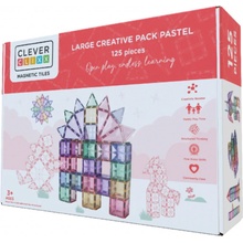 Cleverclixx Magnetická stavebnice Large Creative Pack Pastel 125 ks