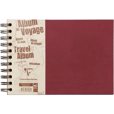 Clairefontaine Album kroužkové cestovní 21 × 14,8 cm (120; 160 g/m2, 40 listů) - červené