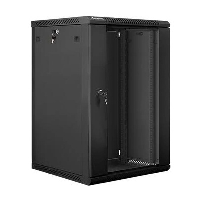 Lanberg rack cabinet 19 wall-mount 18U / 600x600 for self-assembly (flat pack), black (WF01-6618-10B)