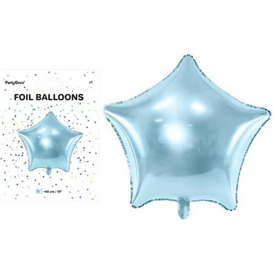 PartyDeco Balonek fóliový hvězda modrá světlá 48 cm