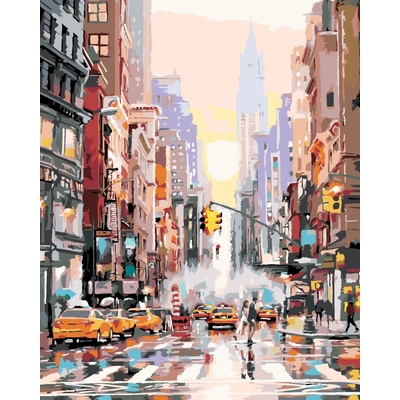 ZUTY Malování podle čísel ULICE V NEW YORKU A ŽLUTÉ TAXÍKY RICHARD MACNEIL 40 x 50 cm
