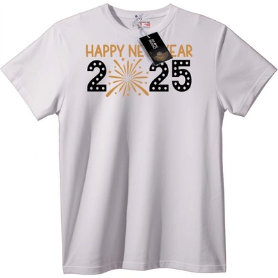 NOONEBRAND Тениска Честита Нова Година 2025 Фойерверки - 6XL, Black